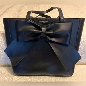 Karl Lagerfeld large leather black bow tote